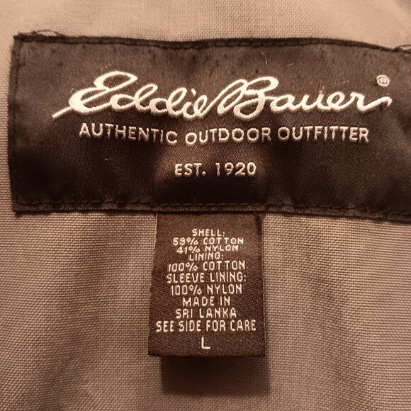 Eddie Bauer Men's Olive Green Canvas Barn Coat Chore Field Jacket Size Large - Picture 5 of 11